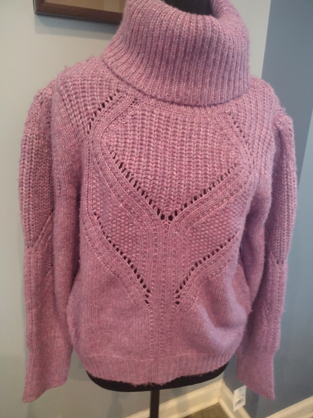 NWT Ophelia Roe Chunky Purple Turtleneck Knit Sweater - Women's